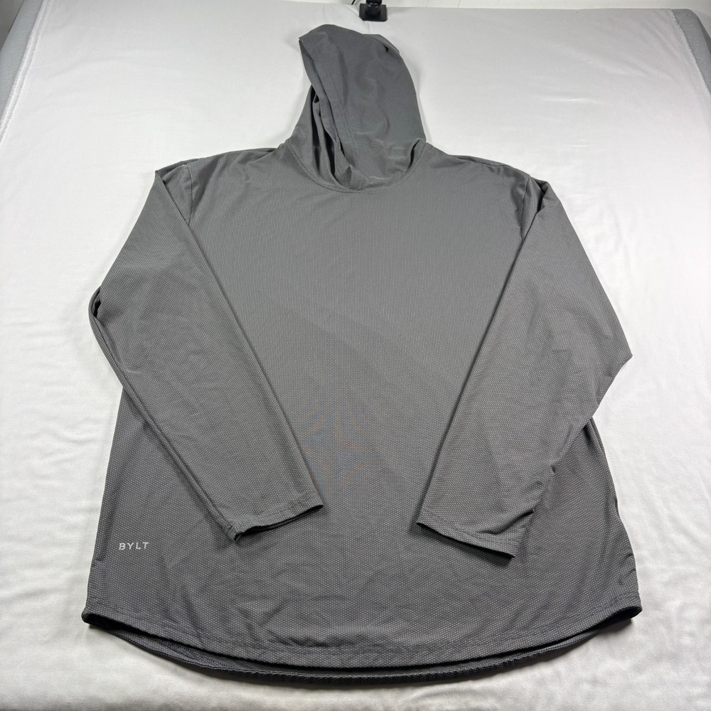 BYLT Basics Hoodie Mens XL Gray Performance Lightweight Stretch Tech Golf